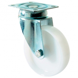 Schwere Apparate-Lenkrolle, Rad-ØxB 80x22 mm, Tragkraft 50 kg, weiß