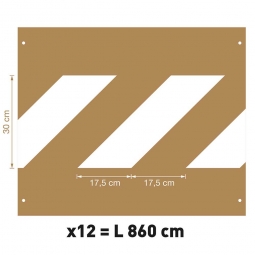 Schablonen für Bodenmarkierungen, KIT Zebra, 1 Set a 12 Schablonen