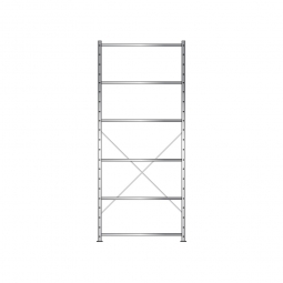 Fachbodenregal Economy mit 6 Böden, Stecksystem, BxTxH 1060x535x2500 mm, Tragkraft 250 kg/Boden, glanzverzinkt