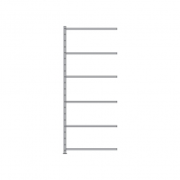 Fachboden-Anbauregal Economy mit 6 Böden, Stecksystem, BxTxH 1006x435x2500 mm, Tragkraft 70 kg/Booden, kunststoffbeschichtet