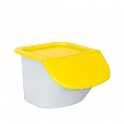 Zutatenbehälter / Zutatenspender, 15 Liter, LxBxH 440x400x280 mm, weiß/gelb