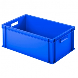 Euro-Geschirrkasten mit 2 Durchfassgriffen, PP, LxBxH 600x400x220 mm, 45 Liter, blau