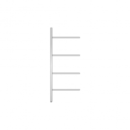 Aluminium-Anbauregal mit 4 Gitterböden, Stecksystem, BxTxH 775x500x2000 mm, Nutztiefe 480 mm