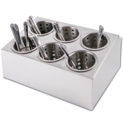 Besteckbehälter mit 6 Edelstahl-Köchern, LxBxH 305x385x195 mm