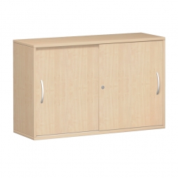Anstell-Schiebetürenschrank PRO, 2 Ordnerhöhen, Ahorn, BxTxH 1200x425x720 mm