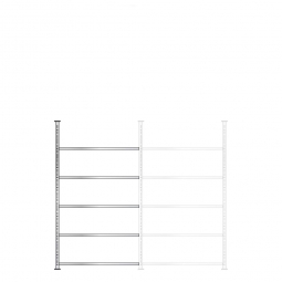 Ordner-Anbauregal, Schraubsystem, glanzverzinkt, 5 Böden, BxTxH 1000x600x1850 mm