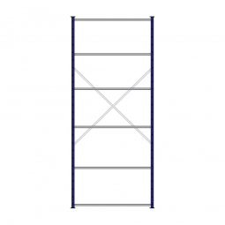 Fachbodenregal Flex mit 6 Fachböden, Stecksystem, kunststoffbeschichtet, BxTxH 1270x615x3000 mm, Tragkraft 125 kg/Boden