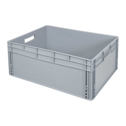 Eurobehälter mit 2 Durchfassgriffe, LxBxH 800x600x320 mm, 130 Liter, grau