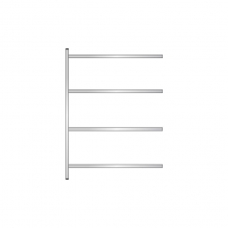 Edelstahl-Steck-Anbauregal, BxTxH 1475x600x2000 mm, mit 4 Regalböden T: 550 mm
