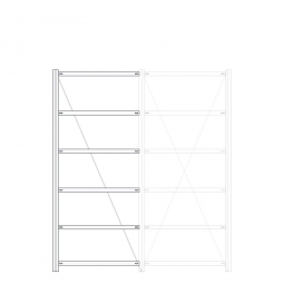 Hygieneregal / Anbauregal, Hygienic-Beschichtung, BxTxH 1010x635x2500 mm, 6 Böden