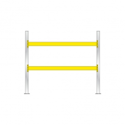 Palettenregal für 9 Europaletten, BxTxH 2925x1100x2500 mm, Tragbalkenebenen mit 38 mm Spanplattenböden, Fachlast 2900 kg/Tragbalkenpaar