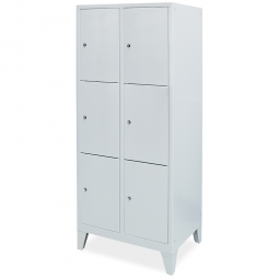 Stahl-Fächerschrank mit Füßen, 6 Fächer, BxTxH 820x500x1850 mm