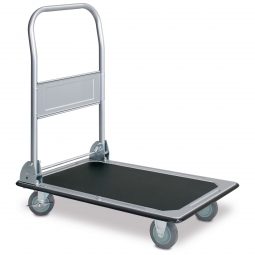 Transportwagen mit Klappbügel, LxBxH 730x470x820 mm, Tragkraft 150 kg, hellgraue Gummiräder