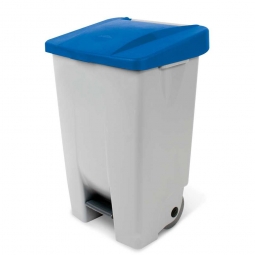 Tret-Abfallbehälter mit Rollen, PP, BxTxH 490x420x740 mm, 80 Liter, grau/blau