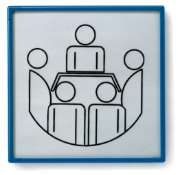 Türschild "Rom", enzianblau RAL 5010, 155x155 mm
