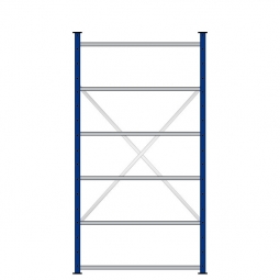 Fachbodenregal mit 6 Böden, Stecksystem, Grundregal, einseitige Ausführung, BxTxH 1070x315x2000 mm, Oberfläche kunststoffbeschichtet