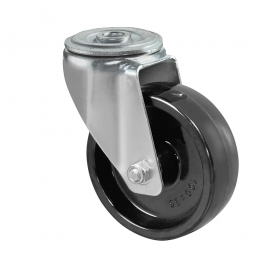 Bäckereirolle mit Rückenloch, Tragkraft 130 kg, Temperaturbereich -40/+280°C, Rad-ØxB 100x30 mm, schwarz