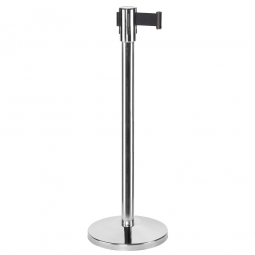 Personenleitsystem, Ständer ØxH 350/50x900 mm, Gurt LxB 1800x47 mm, Ständer Edelstahl/Gurt schwarz