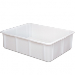 Euro-Schwerlastbehälter, LxBxH 800x600x220 mm, weiß, Boden und Wände geschlossen, Inhalt 80 Liter