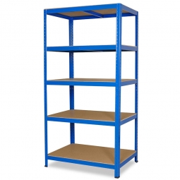 Fachbodenregal für schwere Lasten, 5 Ebenen, BxTxH 900x500x1800 mm, Tragkraft 265 kg/Boden, Stecksystem, kunststoffbeschichtet