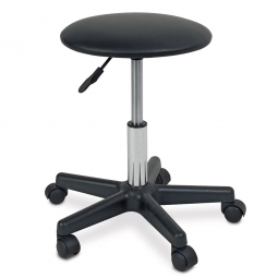 Arbeitsdrehhocker, Lederlook-Bezug, Höhe 400-540 mm, Sitz-Ø 355 mm