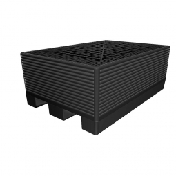 Sicherheitspalette, 370 Liter, schwarz, LxBxH 1260x860x485 mm, Tragkraft: 1500 kg