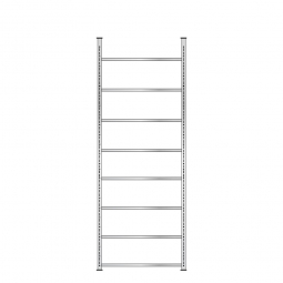 Ordnerregal mit 8 Böden, glanzverzinkt, Schraubsystem, BxTxH 1000x300x2900 mm