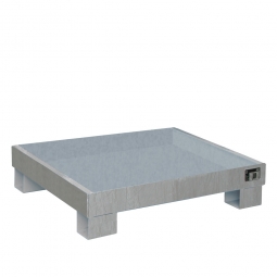 Auffangwanne für 60 Liter Fässer, LxBxH 900x800x220 mm, Volumen: 68 Liter, verzinkt