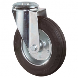 Transportgeräte-Lenkrolle, Rad-ØxB 125x37 mm, Tragkraft 100 kg, schwarz