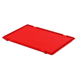 Scharnierdeckel für Euro-Stapelbehälter, LxB 600x400 mm, Farbe rot