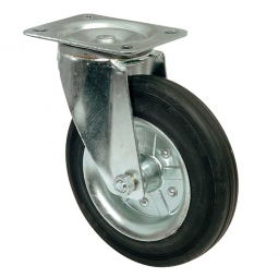 Transportgeräte-Lenkrolle, Rad-ØxB 125x37 mm, Tragkraft 150 kg, schwarz