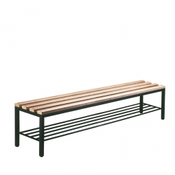 Freistehende Sitzbank mit Schuhrost, LxTxH 2000x355x420 mm