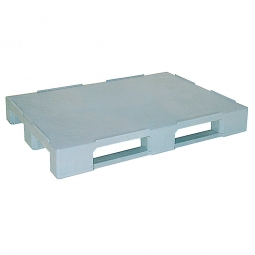 Kunststoffpalette im Euromaß mit 3 Kufen und Sicherungsrand, LxBxH 1200x800x150 mm, geschlossene Deckfläche, grau