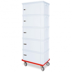Archiv-Ordnerturm mit Roller, 5 Behälter in weiß