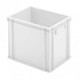Euro-Geschirrkasten mit 2 Griffleisten, PP, LxBxH 400x300x320 mm, 31 Liter, weiß