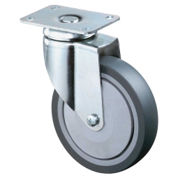 Schwere Apparate-Lenkrolle, Rad-ØxB 100x30 mm, Tragkraft 80 kg, grau