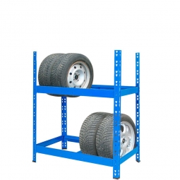 Reifen-Steckregal, 2 Regalebenen, Stecksystem, BxTxH 1100x500x1200 mm, geeignet für Reifen bis Ø 680 mm