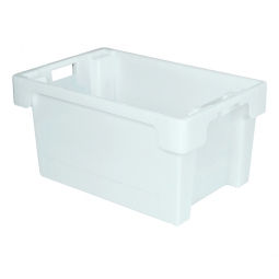 Drehstapelbehälter, LxBxH 600x400x300 mm, 50 Liter, weiß