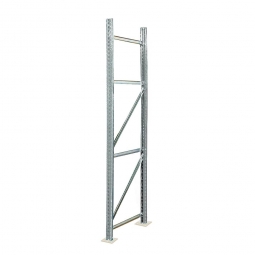 Rahmen für Palettenregale, Stecksystem, zerlegt, TxH 1100x5500 mm, Profil PN85, Oberfläche glanzverzinkt