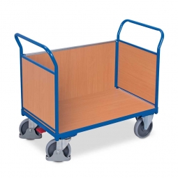 Dreiwandwagen mit Holzwänden, LxBxH 1040x500x975 mm, Tragkraft 400 kg