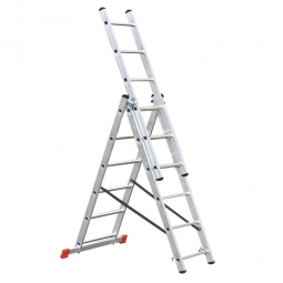 Aluminium-Vielzweck-Leiter mit 3x 6 Sprossen, erreichbare Arbeitshöhe 4210 mm als Anlegeleiter