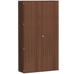 Garderobenschrank PRO, Nussbaum, BxTxH 1200x425x2304 mm, 7 Fachböden, 1 Kleiderstange
