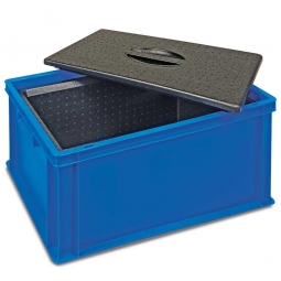 Eurobehälter mit EPP-Isolierbox, geschlossen, LxBxH 600x400x320 mm, 34 Liter, blau