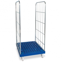 Gitterrollwagen für Eurobehälter, LxBxH 815x682x1660 mm, 2-seitig, blau