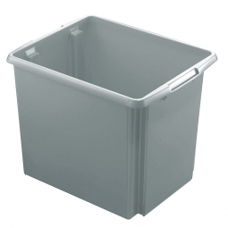 Leichter Drehstapelbehälter, LxBxH 455x360x360 mm, 45 Liter, grau