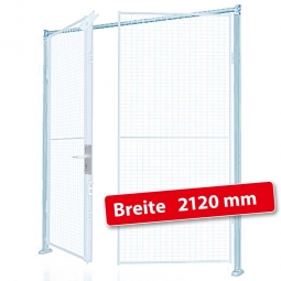 Maschinenschutz-Doppelflügeltür, Türbreite 2200 mm, Öffnungsmaß 2000 mm
