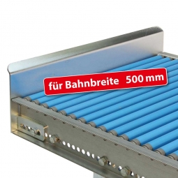 Endanschlag aus Stahlblech für Bahnbreite: 500 mm, Fest verschraubte Ausführung, Oberfläche glanzverzinkt