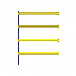 Weitspann-Steck-Anbauregal, mit 4 Holzbodenebenen, HxBxT 2500x1840x405 mm, Holzböden 25 mm stark, naturbelassen