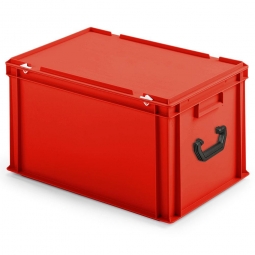 Euro-Koffer aus PP mit 2 Tragegriffen, LxBxH 600x400x330 mm, rot