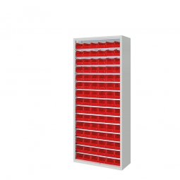 Schrank mit Sichtboxen, ohne Türen, BxTxH 700x300x1690 mm, lichtgrau RAL 7035